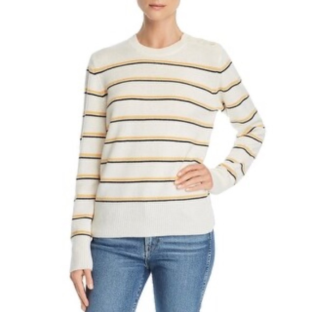 Equipment femme striped wool cashmere sweater